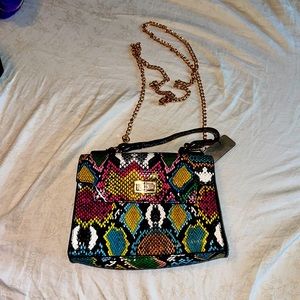 Snake skin, multicolor, small Crossbody purse